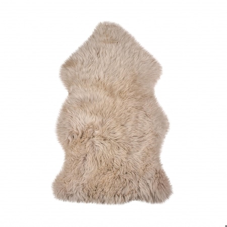 Homeroots 2 x 3 ft. New Zealand Single Sheepskin Taupe 293183